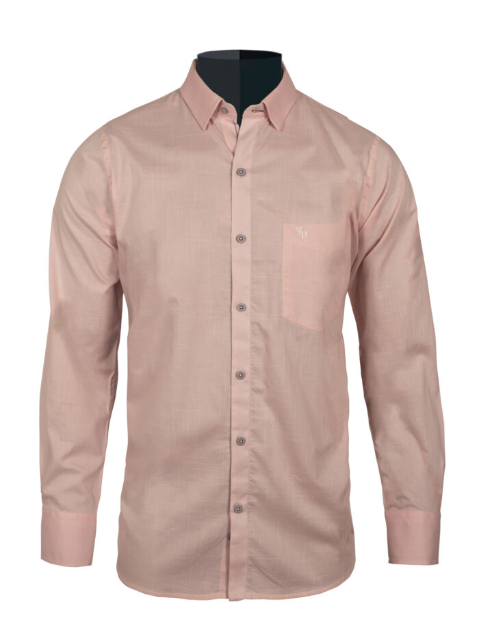 CAMISA HOMBRE MANGA LARGA DE COLOR PALO ROSA