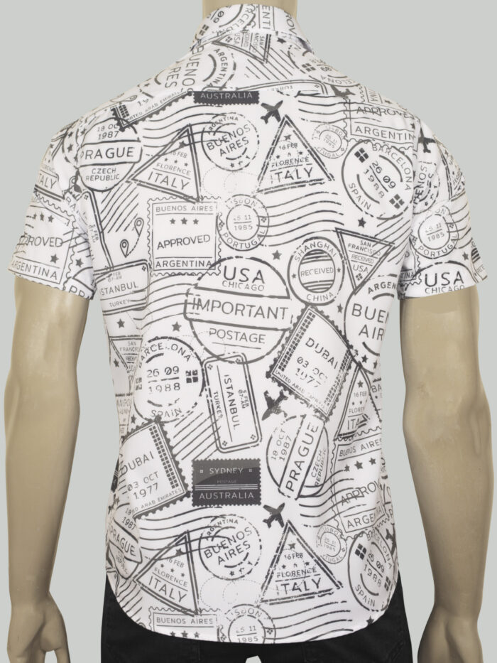 Camisa Gray country stamps 050764 - Imagen 2