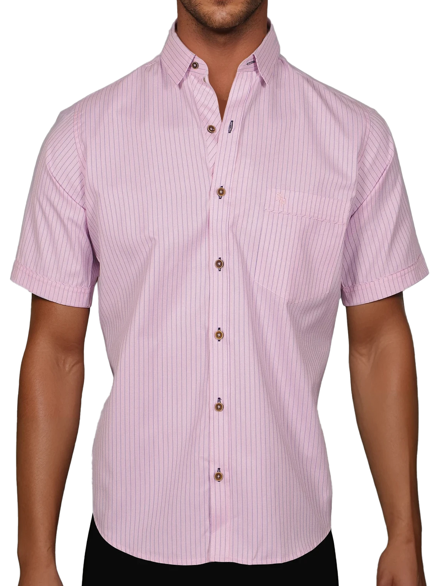 CAMISA HOMBRE ROSADA MANAGA CORTA