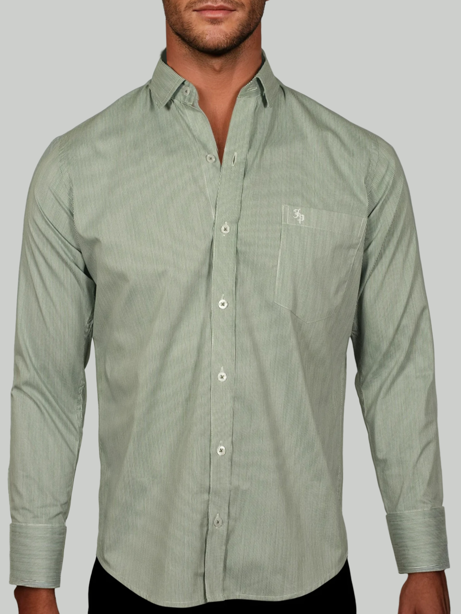 camisa manga larga verde