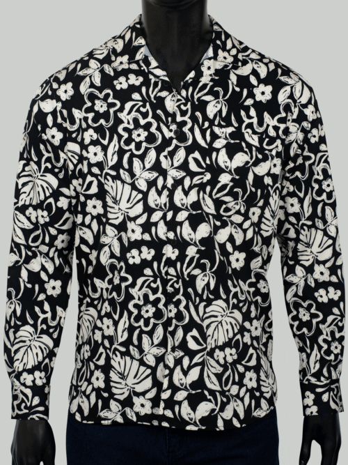 Camisa Hombre 010148 Negra Floral M/L
