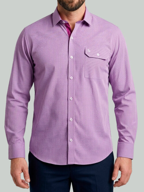 Camisa Morada Hombre Manga Larga Elegante | JP Regular Fit