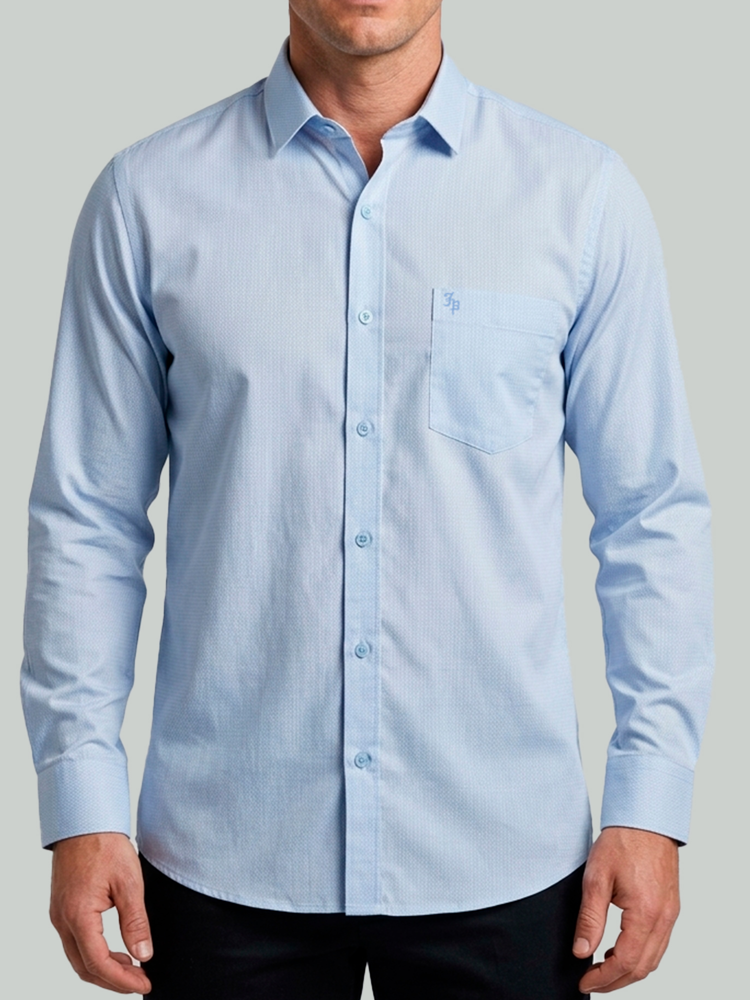 Camisa Azul Claro Hombre Manga Larga Elegante | JP Regular Fit